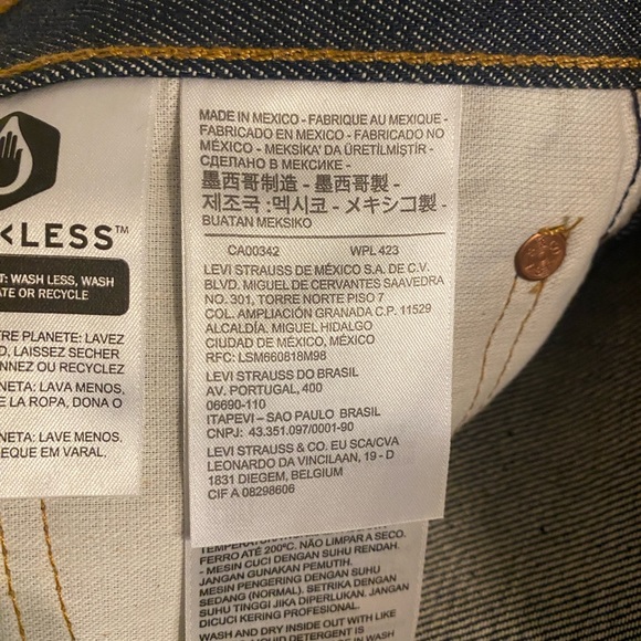 Levi’s Waterless 501 Dark Wash 38x32 - Picture 5 of 10